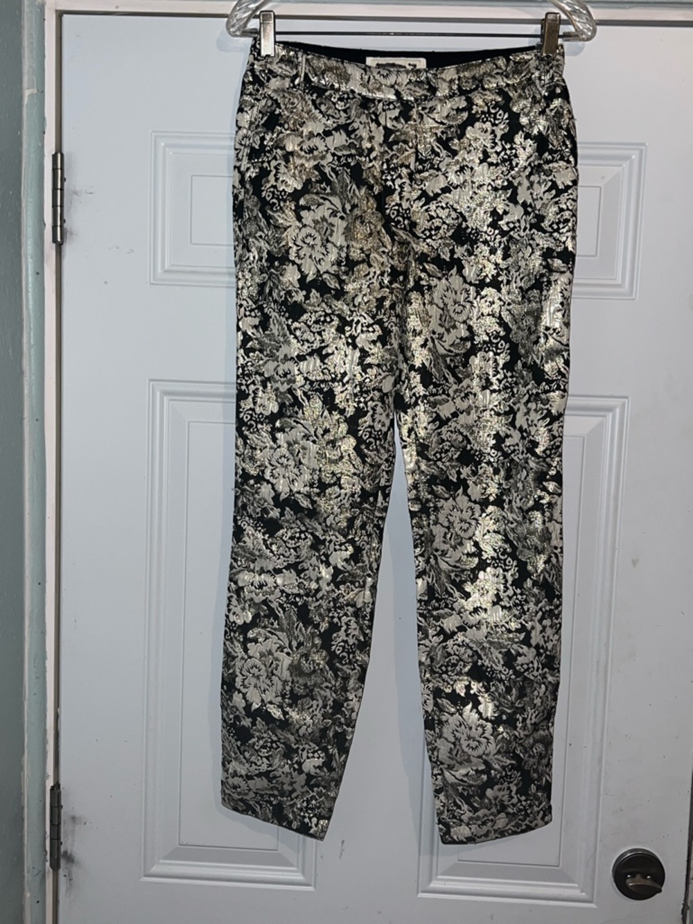 Abercrombie & Fitch Black and Cream Floral Jeans Dress Pants - Picture 2 of 9